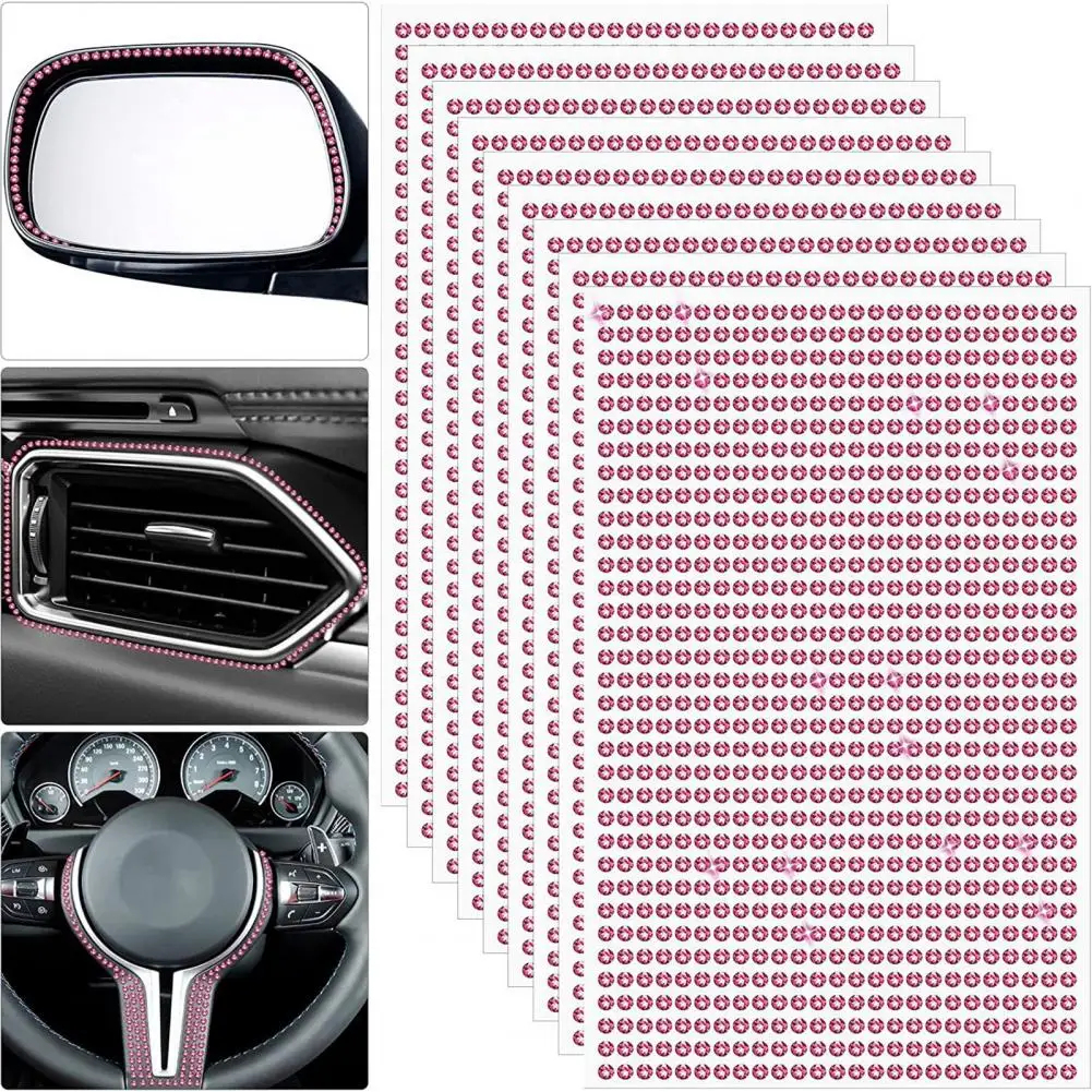 4MM Car Rhinestone Sticker Self-adhesive Sparkling Bling Multi-functional Handmade Craft Auto Body DIY Car Decor Decal Supplies