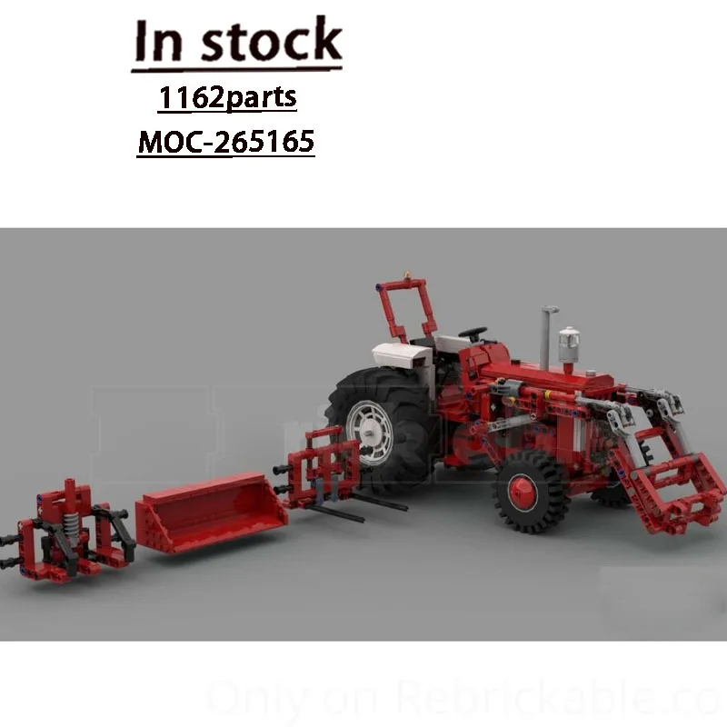 MOC-265165 City Farm Agriculture Front-Mounted Red Tractor Building Block Model 1162 Parts Creative Birthday Toy Gift for Boys