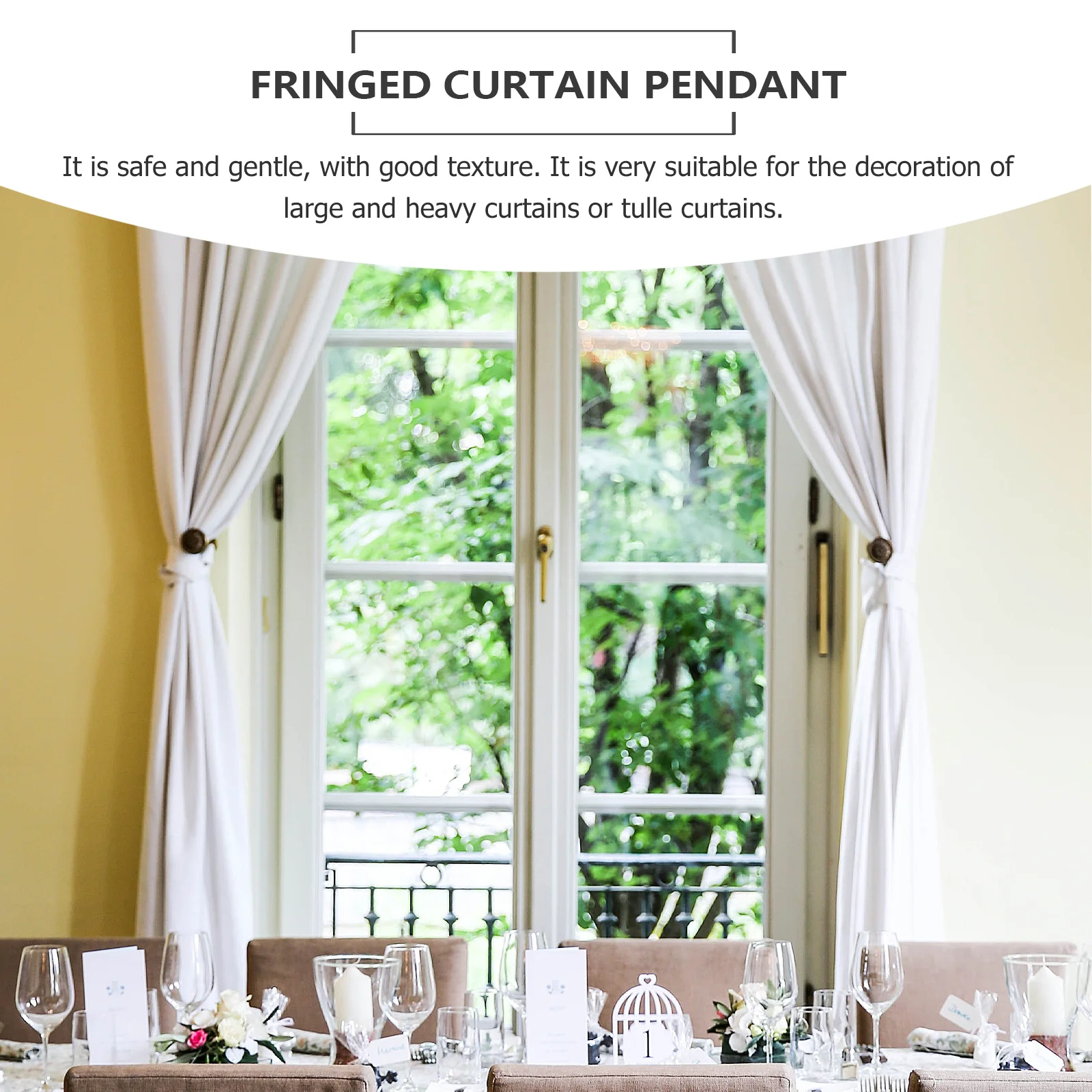 

2pcs Curtain Tassel Pendant Polyester Tieback Rope For Home Window Decor Simple Versatile Hanging Ornament, Smooth