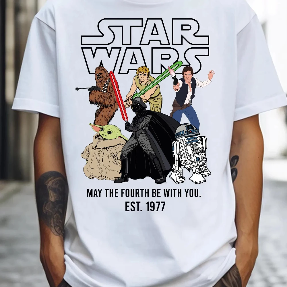 

Star Wars 1977 Commemorative T-shirt "May the Force be with you" Unisex pure cotton all-season base layer T-shirt