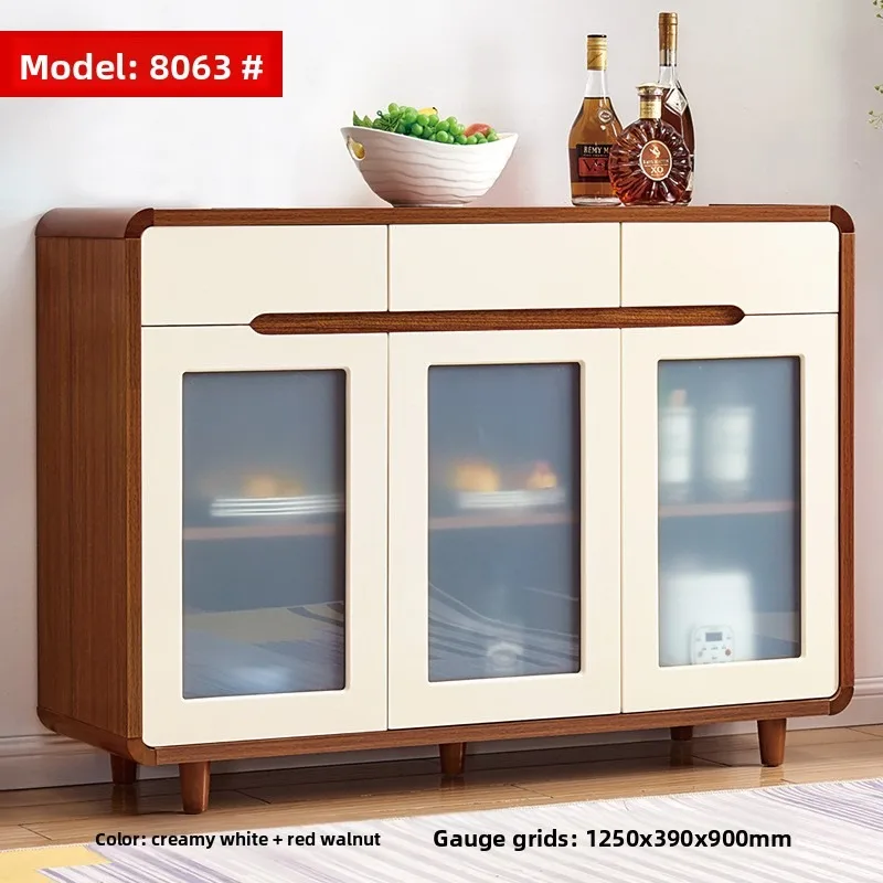 إنتاج خزانة جانبية لغرفة الطعام الطبيعية العمودية في غرفة المعيشة الحديثة #3