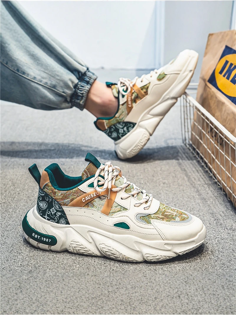 Dad Sneakers Men's Summer 2026 New Korean Version Trendy Breathable Heightening Thick Bottom Running Casual Sports Shoes