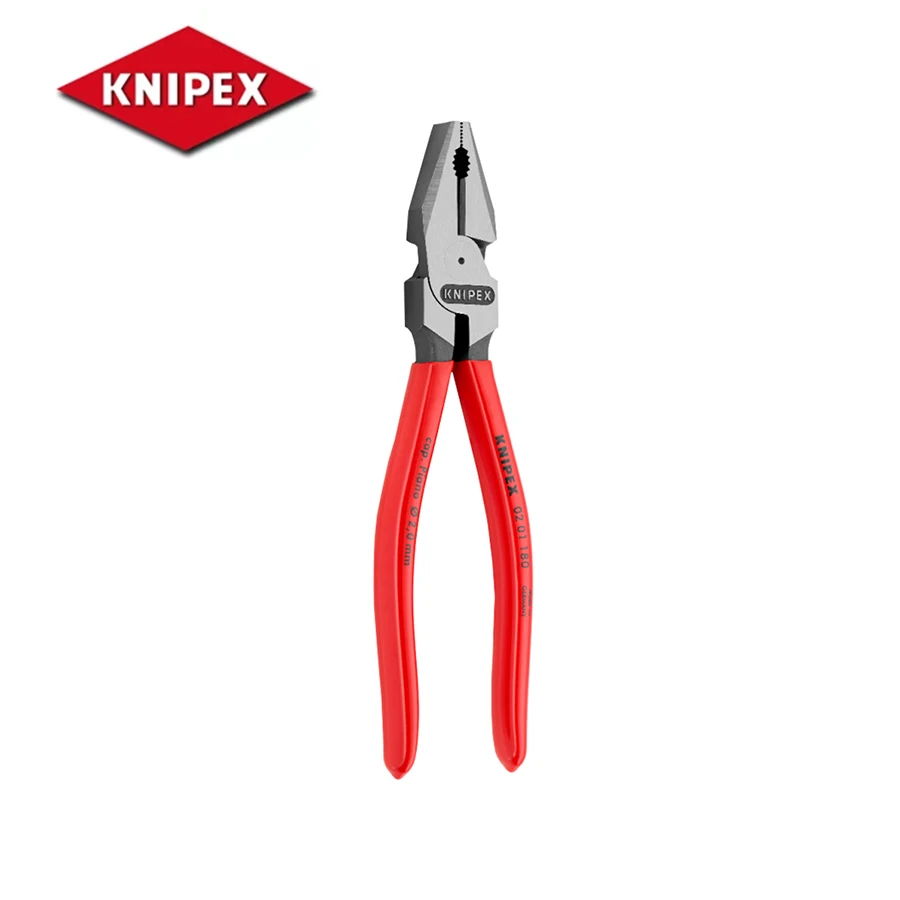 KNIPEX 180 MM High Leverage Combination Pliers Polished for Easier cutting Powerful Gripping Bending and Pulling No. 0201180