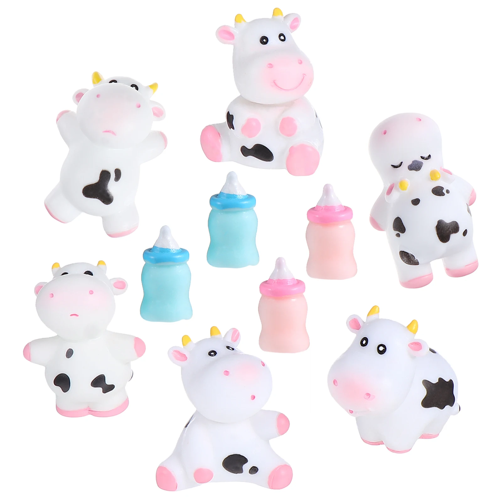

10 Pcs Figurines Resin Crafts Decor naments Micro Cows Model L Cows Figurines Micro L Adornment Garden Gifts