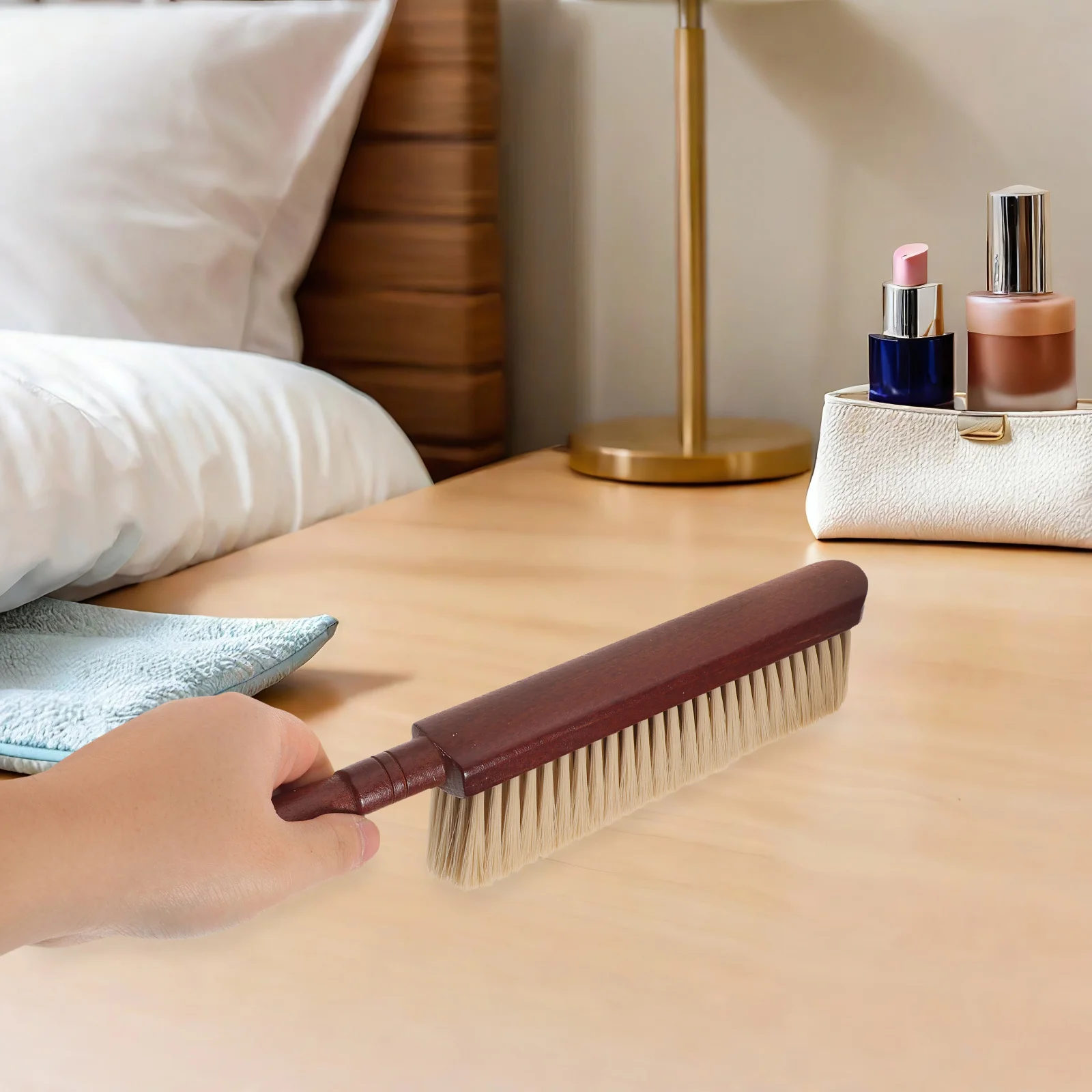 

Wooden Cleaning Brush Soft Bristle Long Handle For Furniture Bed Car Bench Crevice Dusting Workshop Fireplace Counter Gap