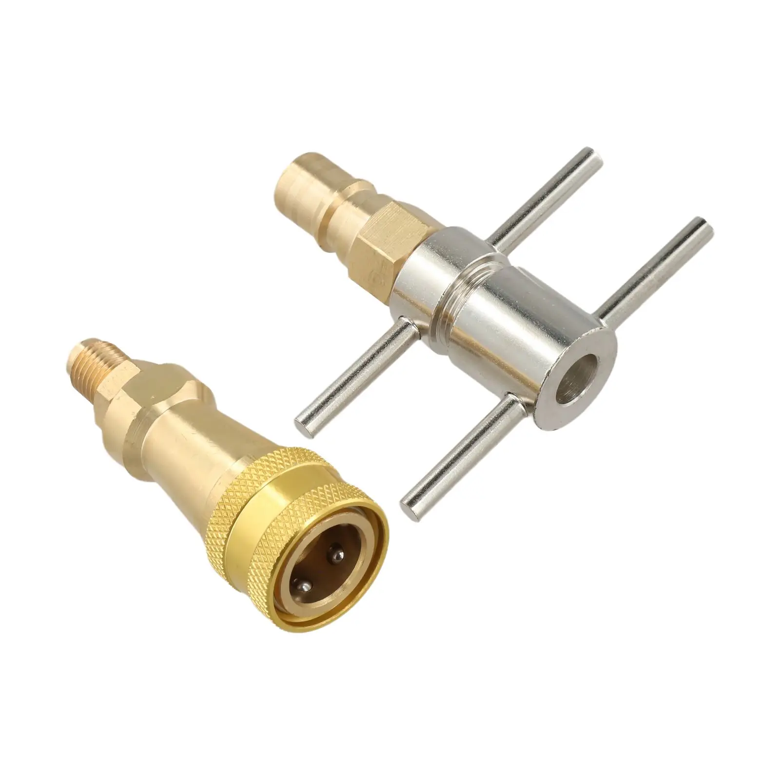 14 Inch Quick Connect for Refrigerator Brass Washer Compatible with 1/4 Inch Copper Tube Vacuum Connector and Snow Cleaning