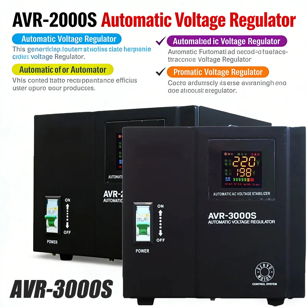 Best-selling AVR-3000VA/5000VA High Precision Regulator 150V-250V High-power 2KVA Fully Automatic Voltage Regulator for Home Use