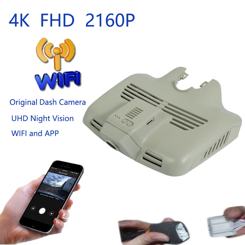 4K Plug And Play Car Video Recorder Wifi DVR Dash Camera For Mercedes Benz C300 C200 C260 GLC 260 GLC300 W204 W205 2015-2019