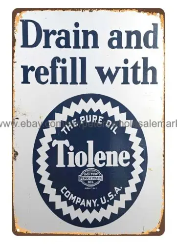 

retro home decor pub studio plaque Drain Refill With Tiolene metal tin sign