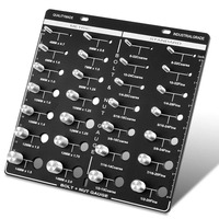 Rea For Thread Identification Gauge Nut and Bolt Thread Checker Inch and Metric Screw Bolt Size Identifier Gauge Standard 28 Pre