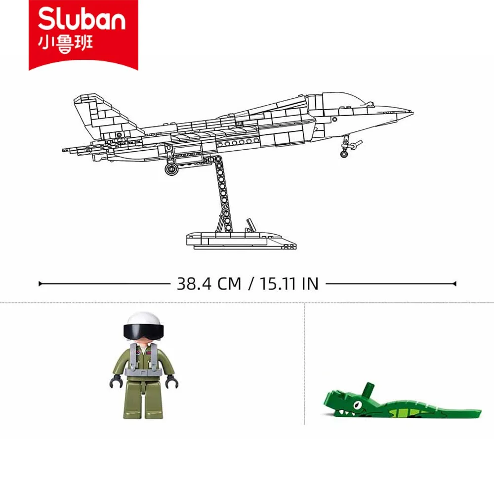 Sluban Building Block Toys Military B1186 1/44 J35 Stealth Fighter 838PCS Bricks Compatible With Leading Brands Construction Kit