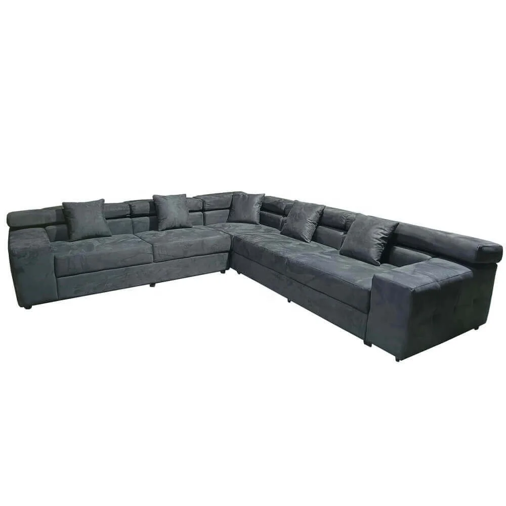 

#Modern Design Sectional Couch Sofa Set Living Room Sofas 7 Seater Italian Grey Couches Big L Shape Velvet Fabric