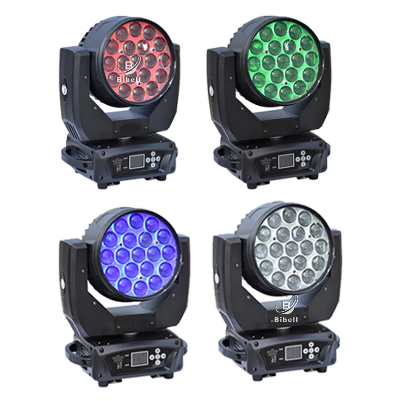 1 Caes 2 LED Beam Wash 19x15W RGBW 4in1 LED Zoom Wash Stage Moving Head Light With for DJ Disco Party Bar Wedding Concert