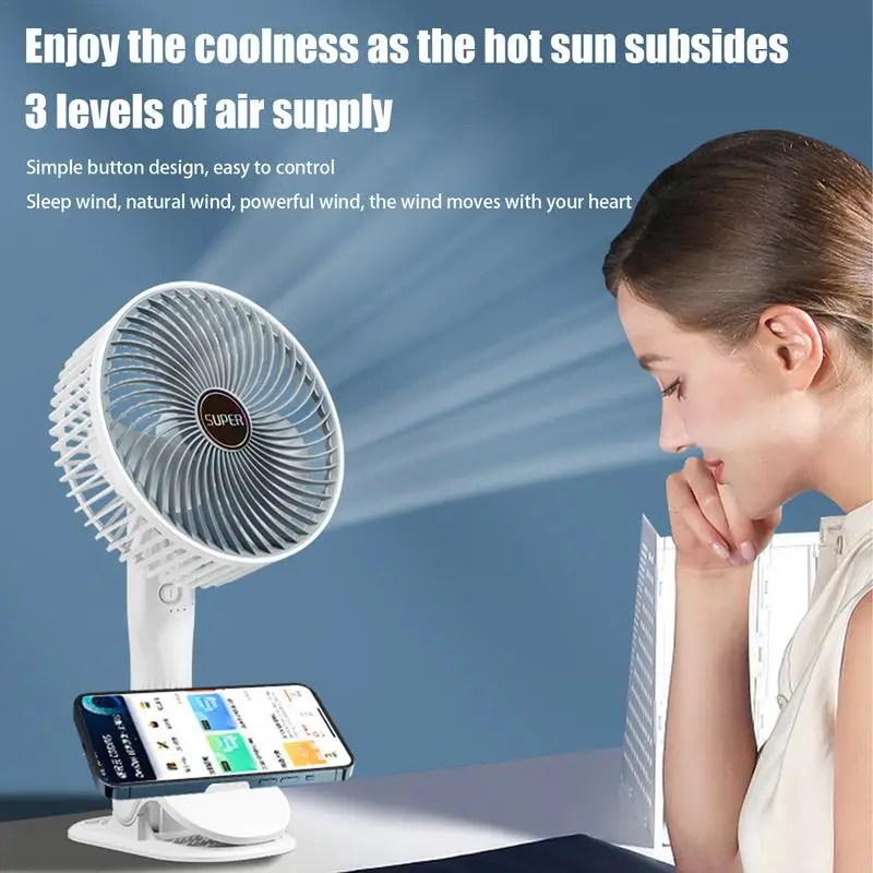 

Electric Fan Mini 3-Speed Rechargeable Hand Fan Electric Desktop Fan Rechargeable Fan Handheld School For Home Travel office