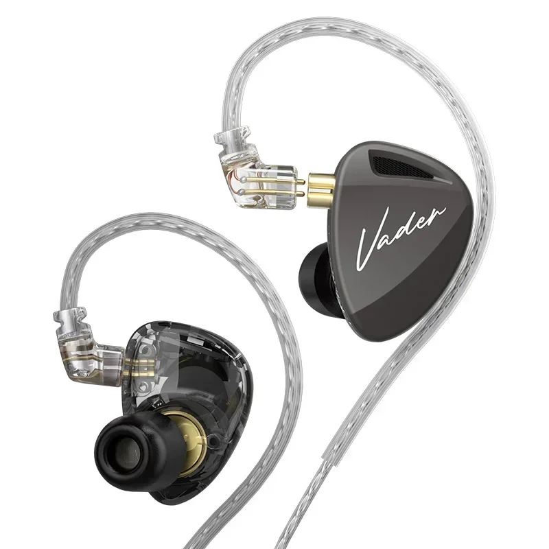 KZ Vader Regulowany potrójny sterownik Dynamiczny monitor douszny Słuchawki HiFi Przewodowe słuchawki douszne 4-poziomowy przełącznik do niestandardowego strojenia