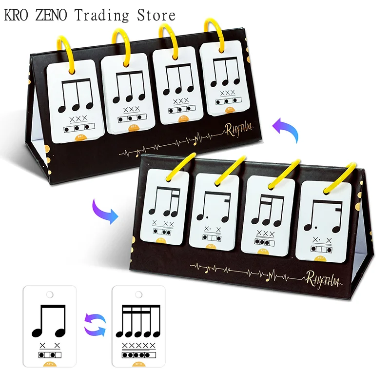 72PCS Music Enlightenment Learning Cards Note Instrument Rhythm Cognition Educational Tool Tabletop Early Education Flashcards