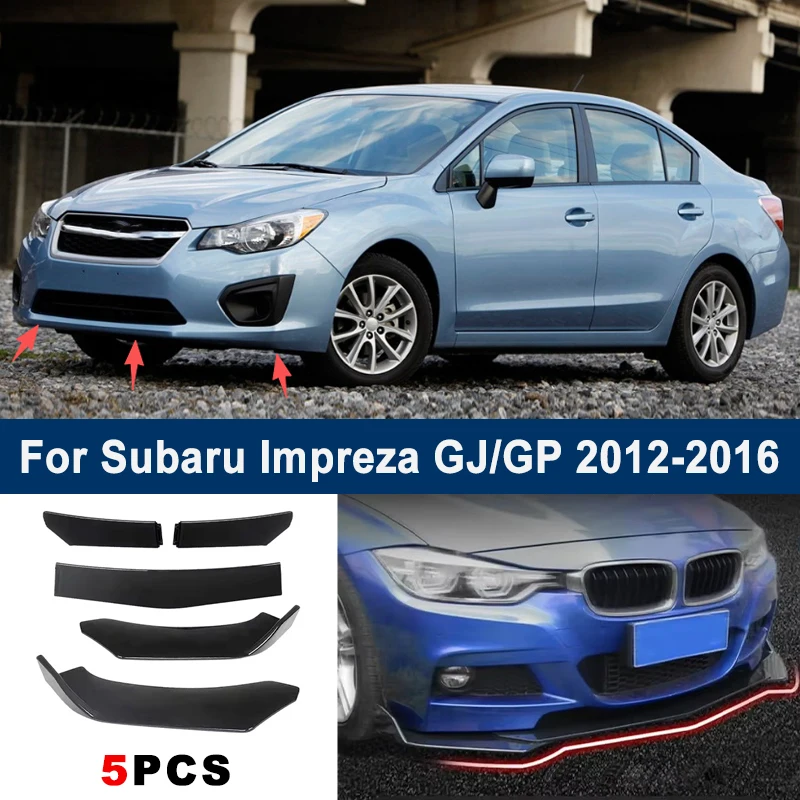 For Subaru Impreza GJ GP 2012-2016 model, adjustable 5PCS front bumper lip spoiler protection decorative kit, car body kit