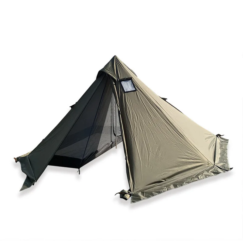 

Winter Snow Skirt Flame Retardant Anti-scalding Chimney Hot Tent 2-3 People Wood Stove Warm Hot Tent Pyramid Tent