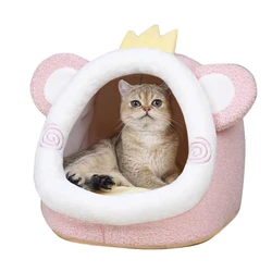 Cat Pad Bed Sweet Soft Warm Pet Basket Cozy Kitten Lounger Cushion Pet House Tent Small Dog Mat For Washable Cats winter Beds