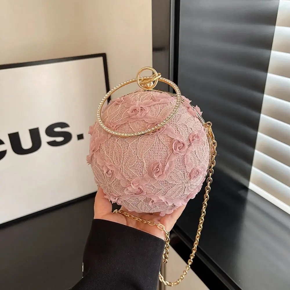 

Casual Embroidery Evening Banquet Bag Large Capacity Shoulder Bag Ball Handbag Crossbody Bag Lace Clutch Purse Women