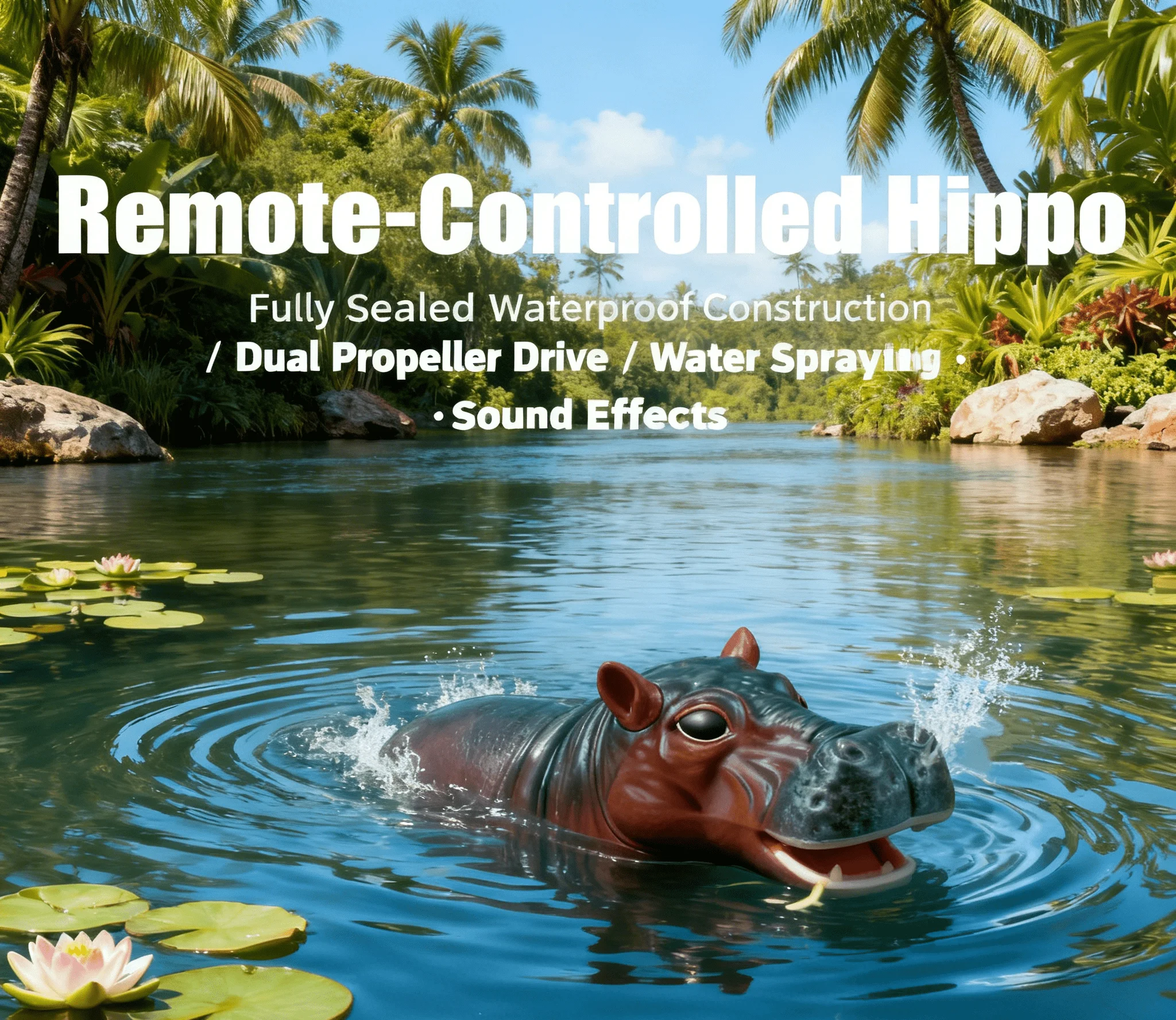 

2,4 ГГц RC Бегемот Пульт Дистанционного Управления Лодка Спрей Водонепроницаемые Бегемот Игрушки Двойной Пропеллер Плавательный Бассейн Игрушки для Детей Подарки