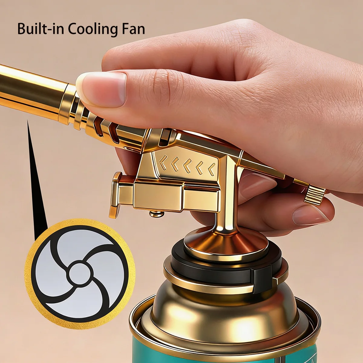 Tragbarer Butangas-Schweißbrenner mit Hochtemperaturflamme und Kupferdüse für BBQ-Kochen, Metalllöten und -schweißen, Outdoor-Werkzeug – Detail 3