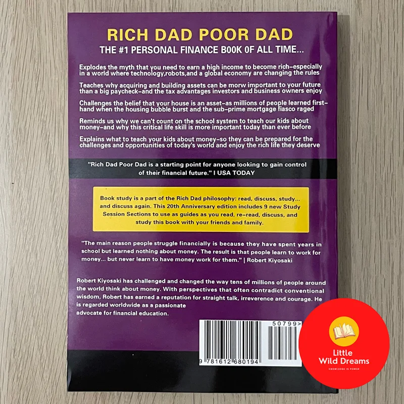 Rich Dad Poor Dad (طبعة الذكرى السنوية العشرين) بقلم روبرت تي كيوساكي الكتب الإنجليزية Libros Livros