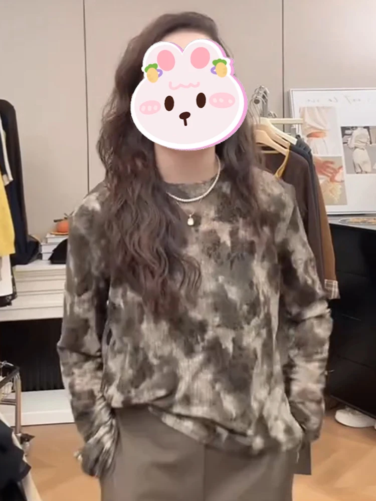 

Стильный женский пуловер с круглым вырезом, повседневный, универсальный, базовый, с длинным рукавом, осенняя новинка, простой дизайн, топ