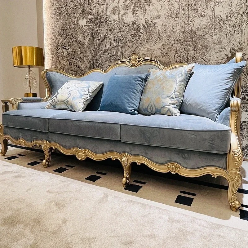 

Тканевый диван для гостиной, комбинированный диван из массива дерева для виллы