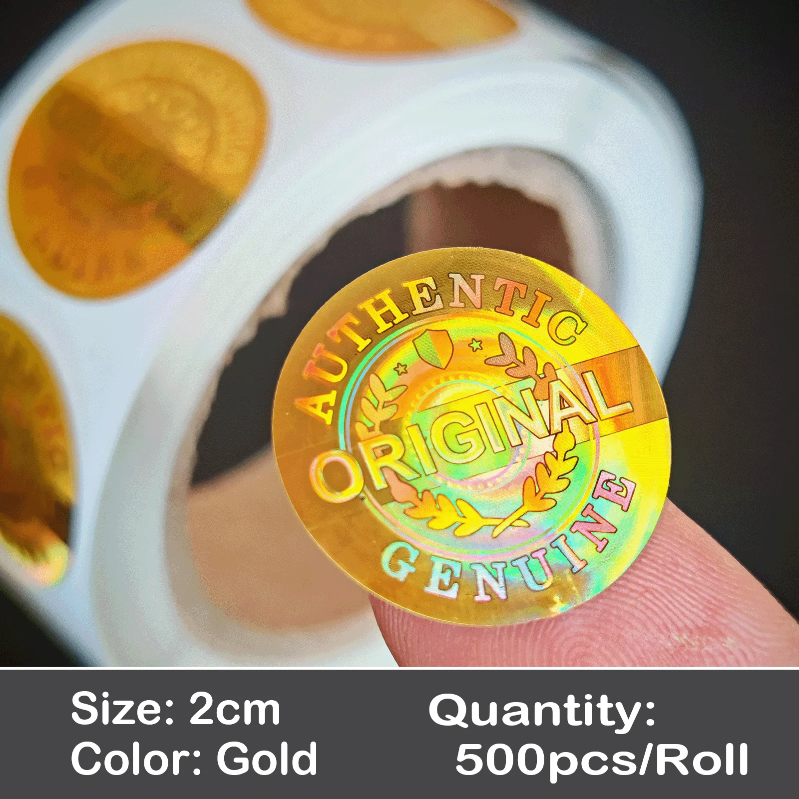 500 Stück pro Rolle Hologramm Manipulationssichere Aufkleber Original Echte Sicherheits-Garantie-Siegel-Etiketten Universelles Erd-Design 15mm