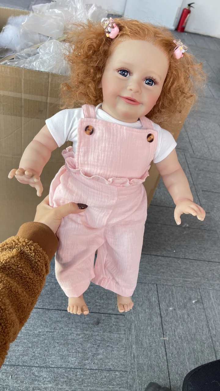 22Inch Soft Cloth Body Zoe Lifelike Toddler Reborn Doll Real photos Multiple Layers Painting With Visible Veins Hand-Rooted Hair