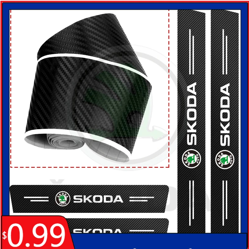 

Car Sticker 2025 Hot Carbon Brazed Door Sill Strip Protective Stickers For Automotive Interiors For Skoda Fabia Superb Yeti Octa