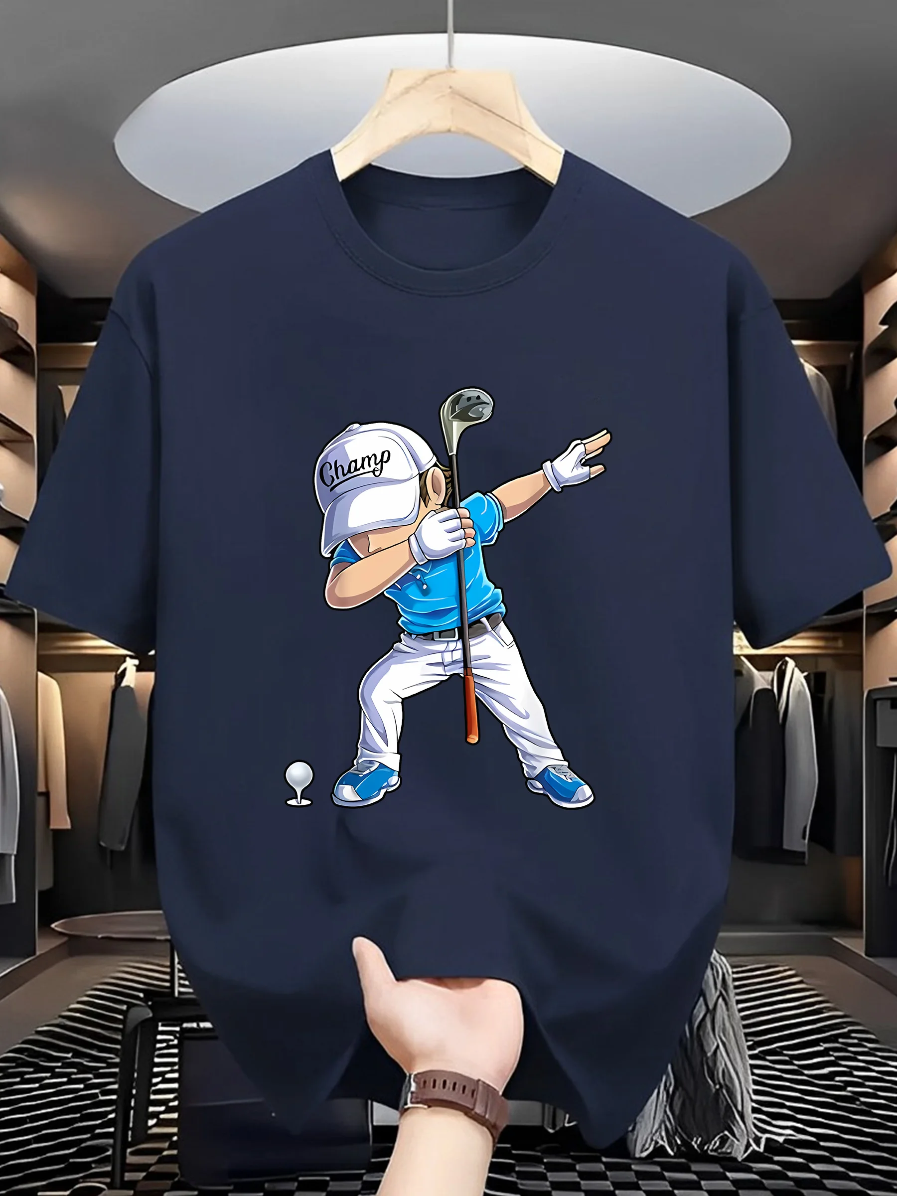 Men'S Fashion Golf Clothing - Camiseta de Manga Curta Y2K com