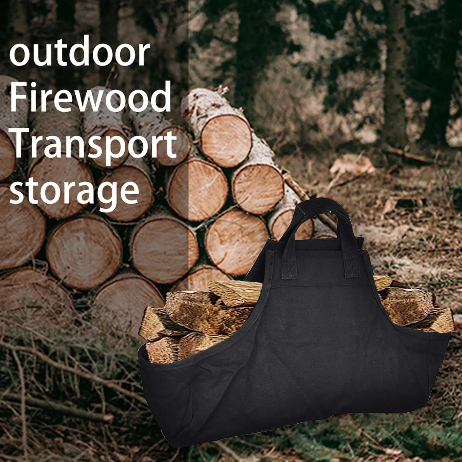 Heavy-Duty Firewood Carrier Bag Log Tote Wood Holder for Outdoor Adventures