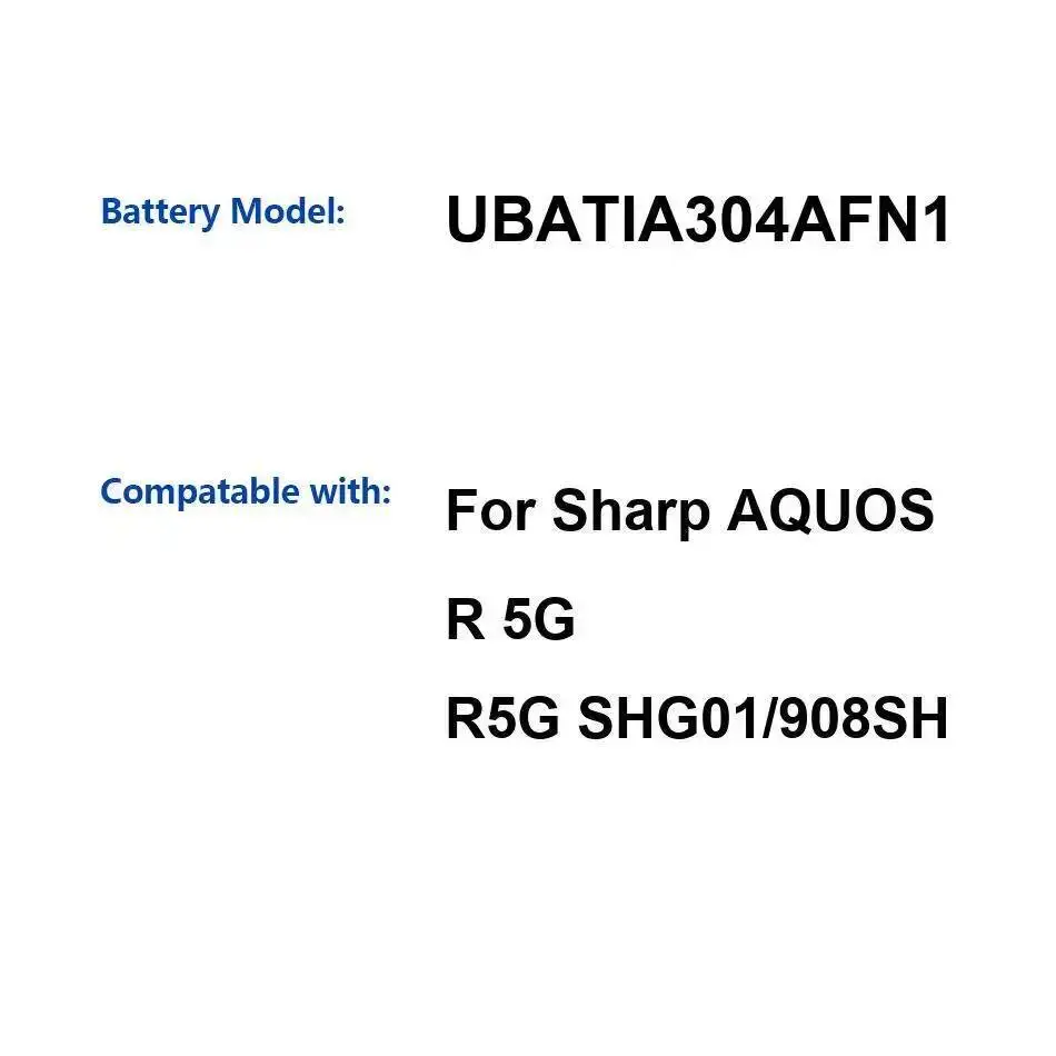 

Для Sharp Aquos R 5G R5G SHG01 908SH аккумулятор мобильного телефона 3730 мАч высокоэффективный UBATIA304AFN1 долговечный