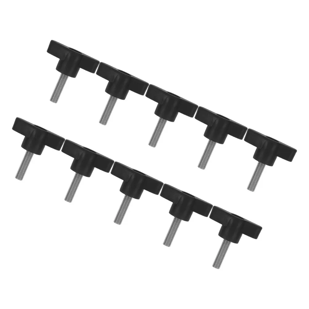 10Pcs Stainless Steel Z-Handle Thumb Screw M6x25mm Black Plastic Head Ergonomic Hand Tightening Bolt for