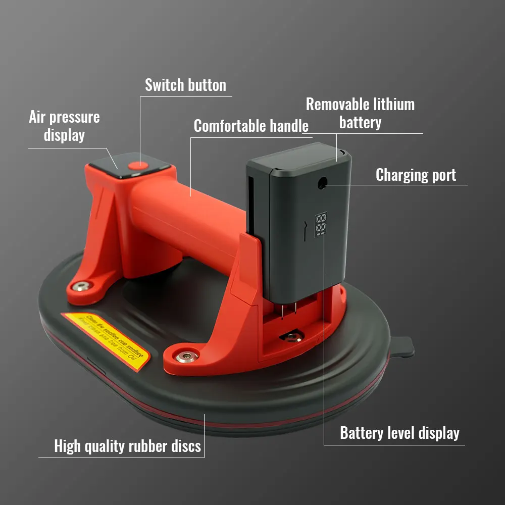 Hot sell Intelligent Display 260KG Load Electric Vacuum Suction Cup Industrial Grade Heavy Duty Granite Tile Glass Lifter - view 4
