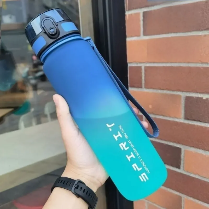 500ML/1000ML Große Kapazität Sport Wasser Flasche Motivation Auslaufsicher Tragbare Wiederverwendbare Kunststoff Tassen Outdoor Reise gym Krüge