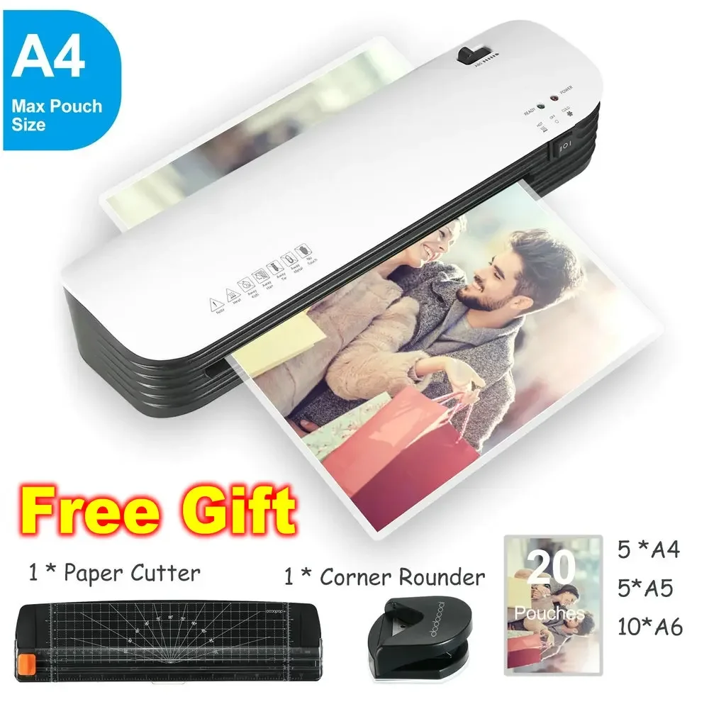 Laminator Machine Hot and Cold Document Plasticizer Lamination Kit Set Plasticizing Laminating Paper Cutter Corner Round SL299 - Image 4