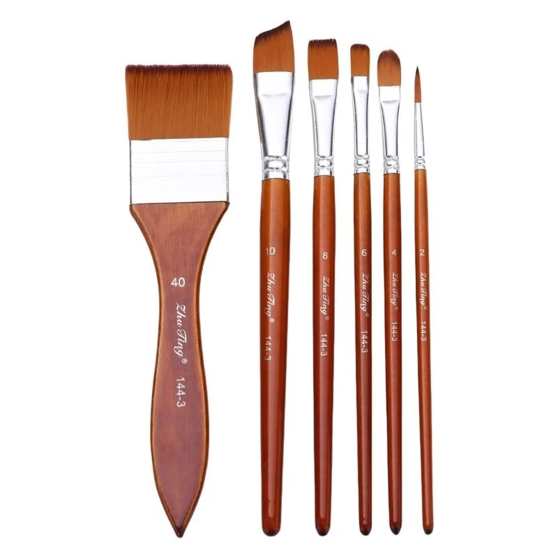 

9Pcs Professional Paint Brush Nylon Bristle Paint Brush for Artist Beginner