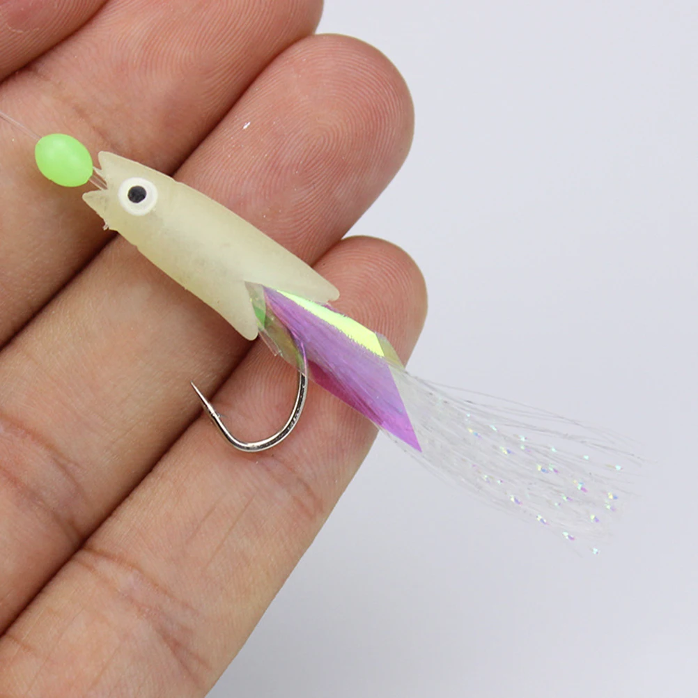 

2 Strings Luminous Fishing Hook Carbon Steel Fishhook Sea Fishing String Hook 5-In-1 Multi Directional High Strength Rust Proof