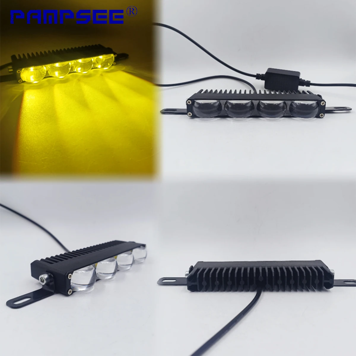Matrix Laser Headlight Car Grill Light Yellow White Dual Color LED Projector Lens Spotlight Work Light 6000K 3000K 9V-24V