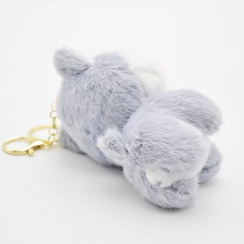 Porte-clés rond en peluche Shiba Inu, petit animal mignon, pendentif beurre, breloque cartable pour couple, cadeau d'anniversaire, nouveau dessin animé, 1 pièce