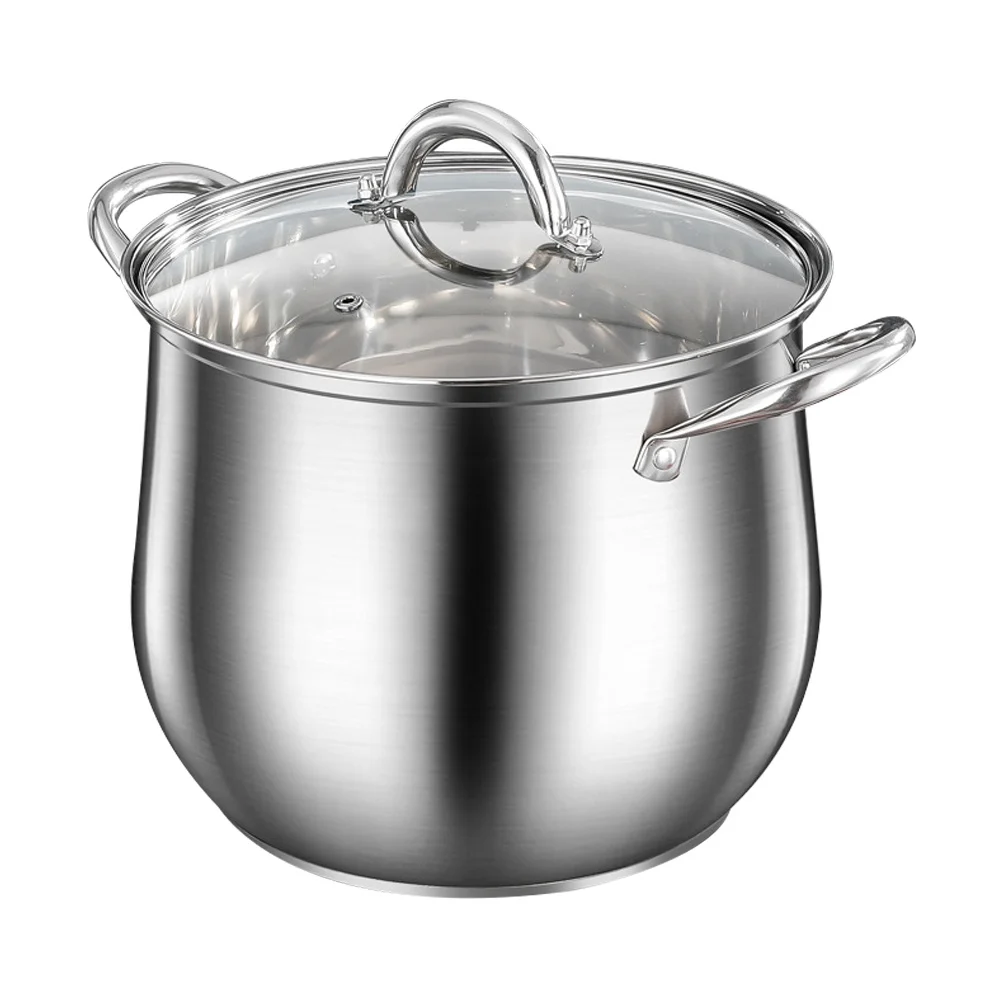 

Extra Large Stainless Steel Soup Pot High Capacity Stockpot for Family Meals Heat Resistant Cooking Pot with Two Handles Spill