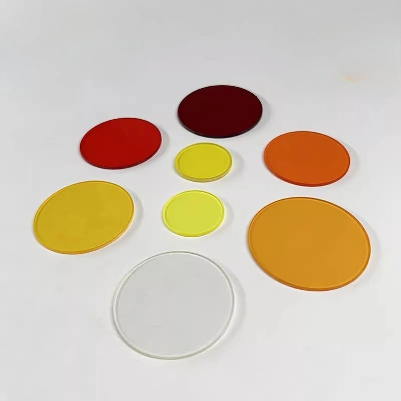 Optical Colored Glass Black Red Blue Yellow Cyan Orange Purple Customizable Filter Color Filter