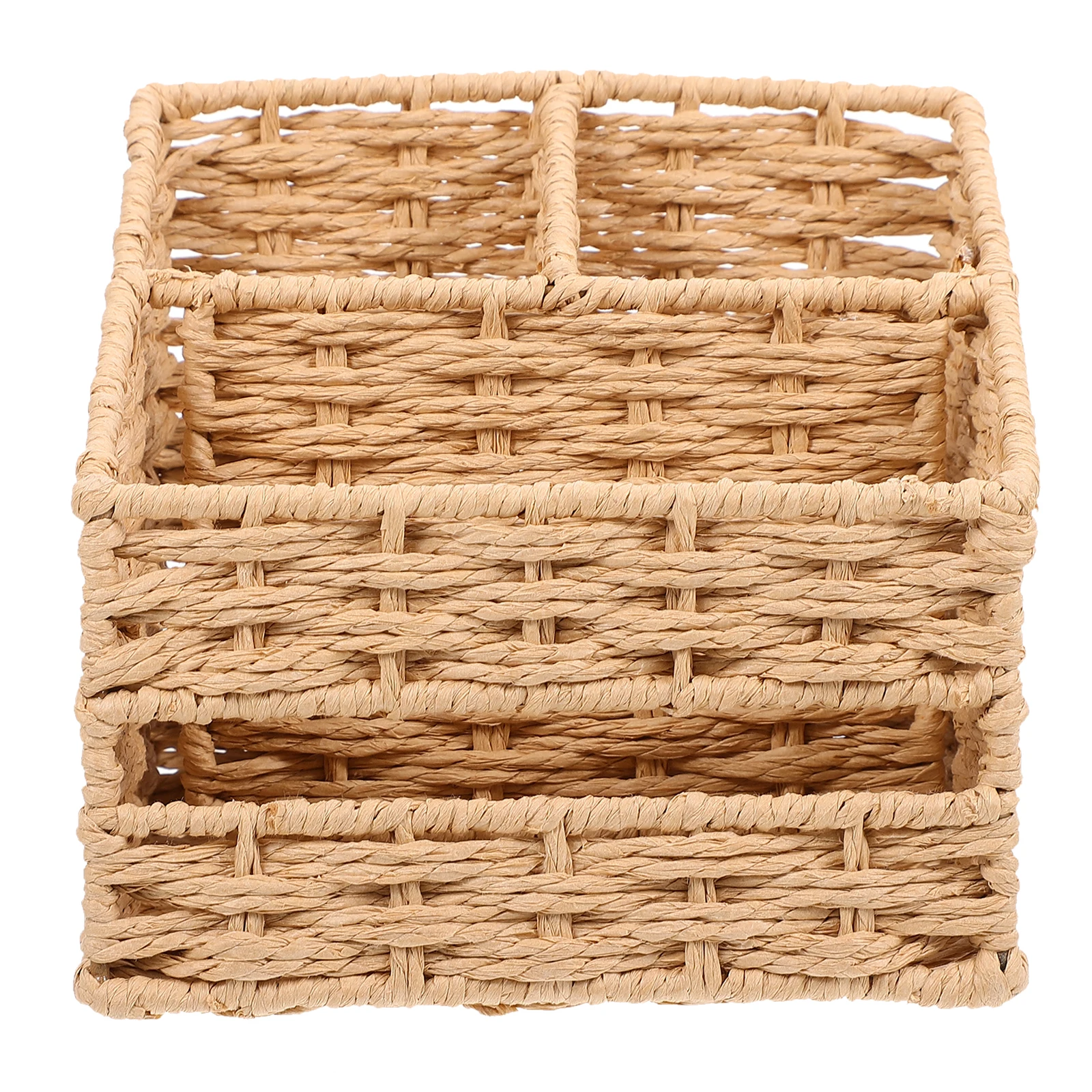 

1pc Straw Woven Remote Control Storage Box Natural Material Multi-functional Tissue Box Living Room Organizer Rectangle