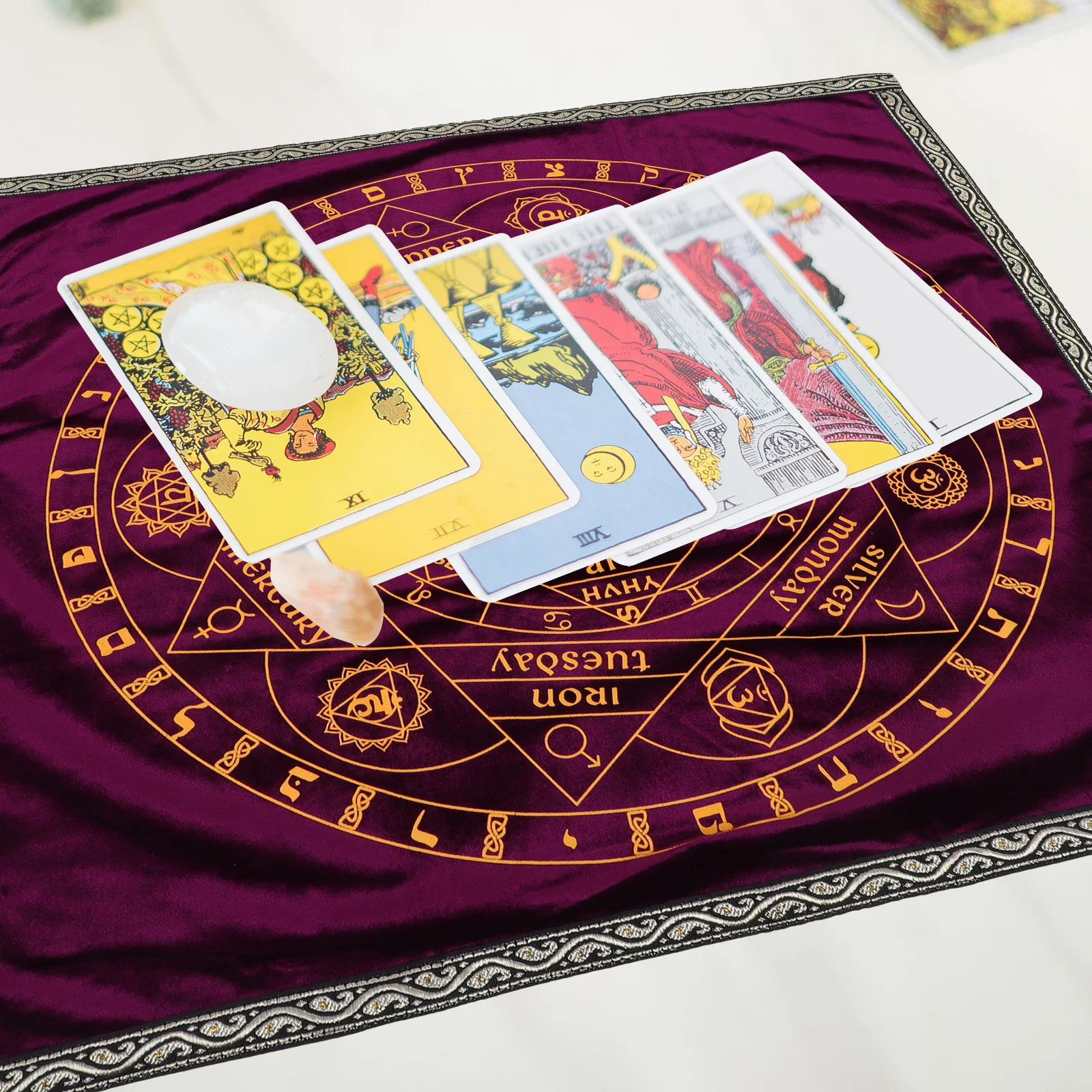 Tarot Tablecloth Prop Cards Tabletop Deck Decor Divination Mantel Decorations Desktop for