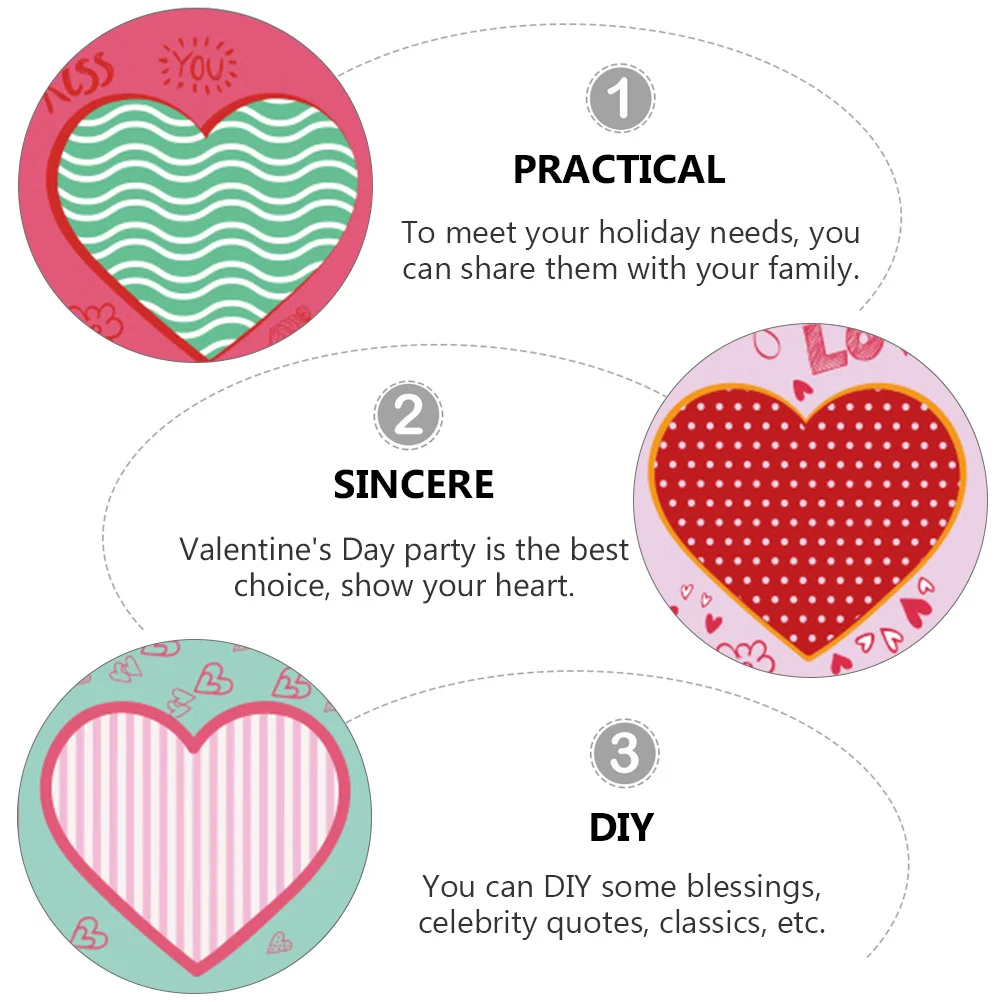 

8Pcs Heart Pattern Valentine's Day Greeting Cards Premium Paper DIY Postcards for Holiday Party Cards