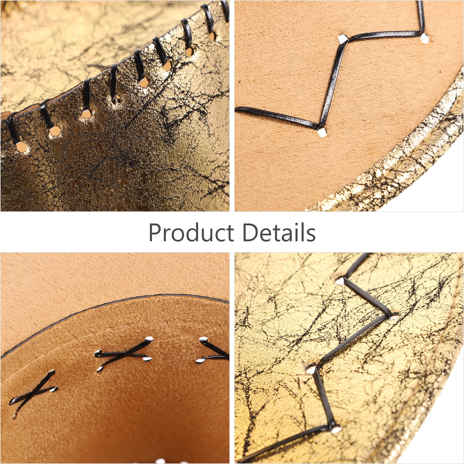 

1pc Fashion Western Cowboy Hat Imitation Party Costume Cosplay Accessory For Men Women Gold Performance Headwear