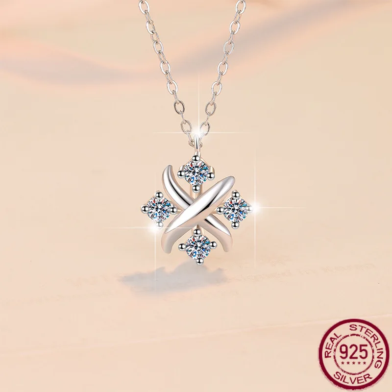 

New S925 pure silver necklace with a small Chanel style gold-plated Pt950 high-end light luxury collarbone chain wedding